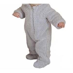 NEW QUINCY MAE kid's bear jumpsuit in frost